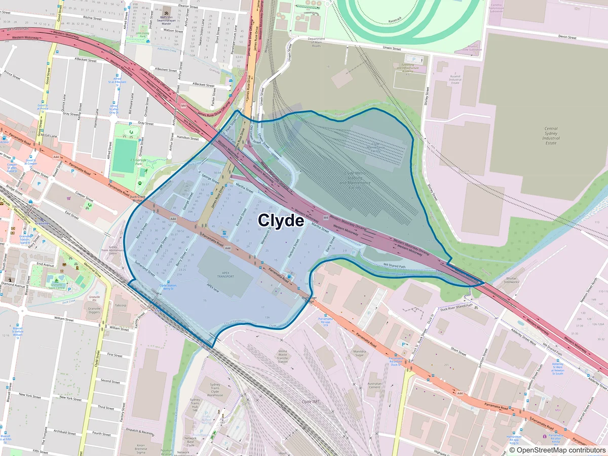 Map of Clyde, NSW, Australia
