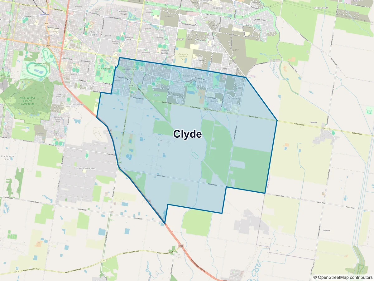 Map of Clyde, VIC, Australia
