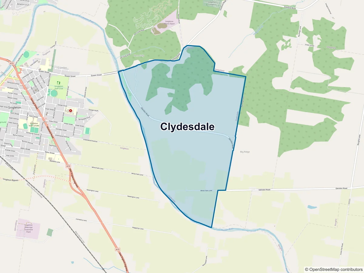 Map of Clydesdale, NSW, Australia