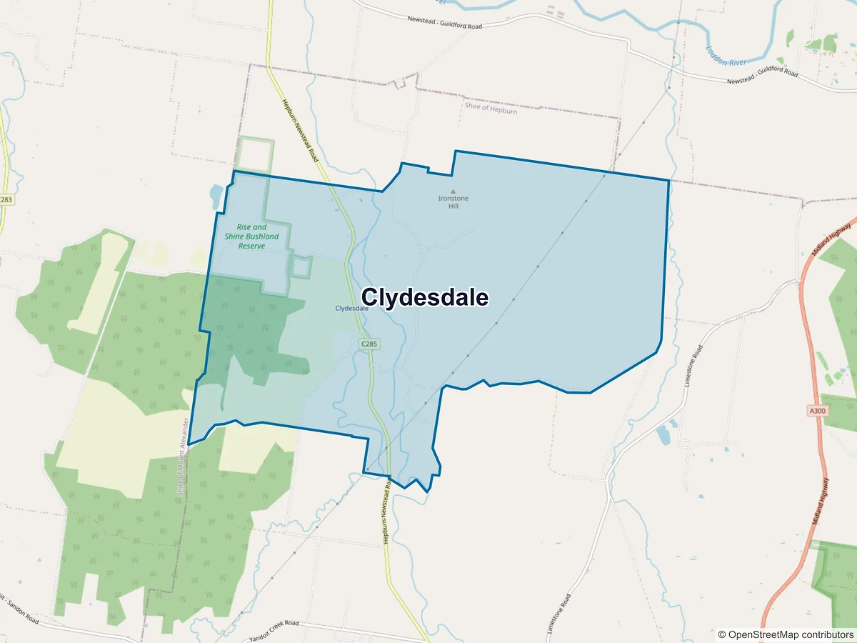 Map of Clydesdale, VIC, Australia