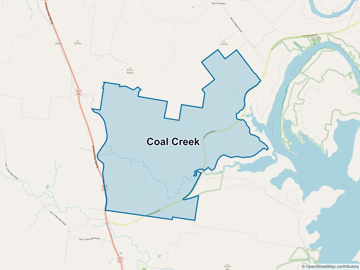 Map of Coal Creek, QLD, Australia
