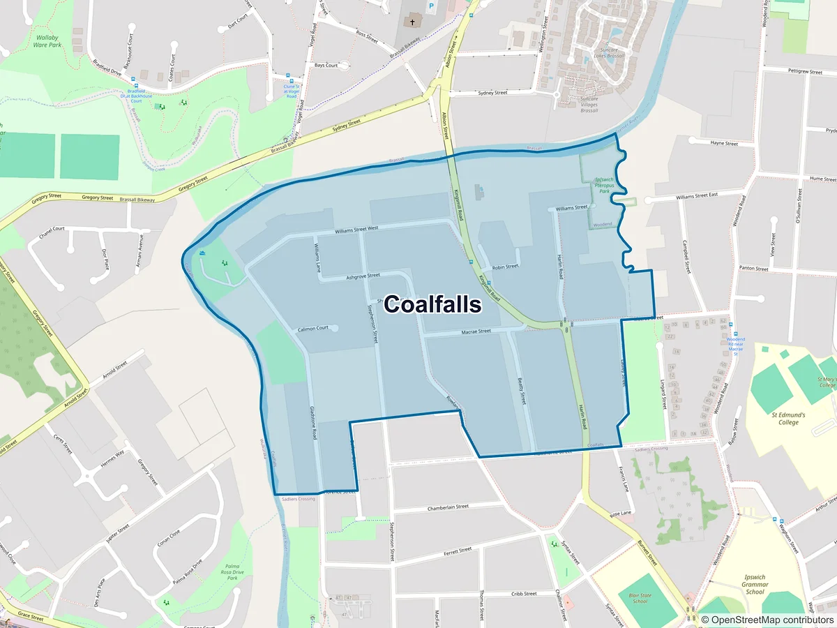 Map of Coalfalls, QLD, Australia