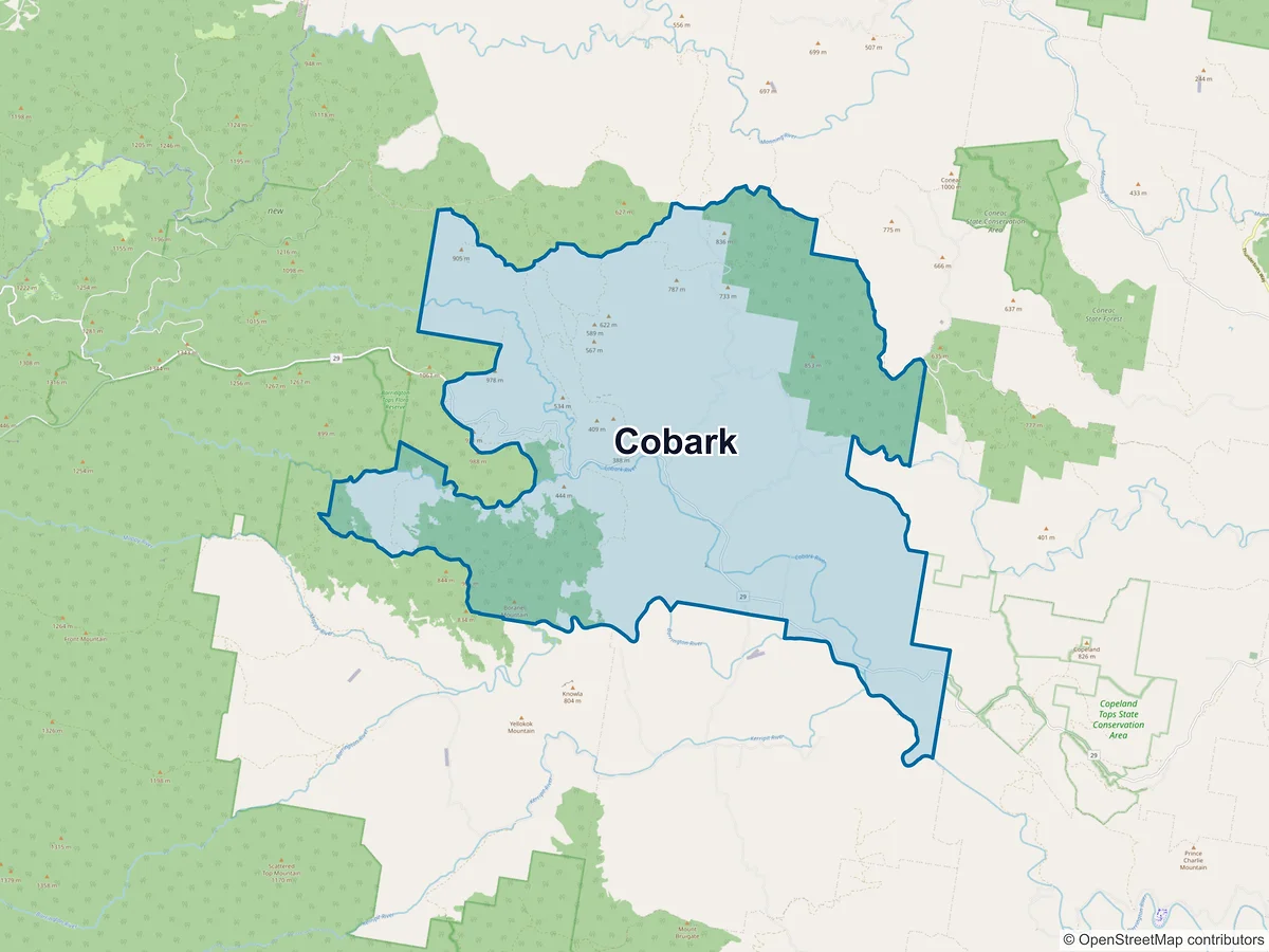 Map of Cobark, NSW, Australia