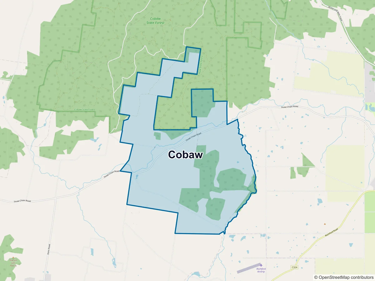 Map of Cobaw, VIC, Australia
