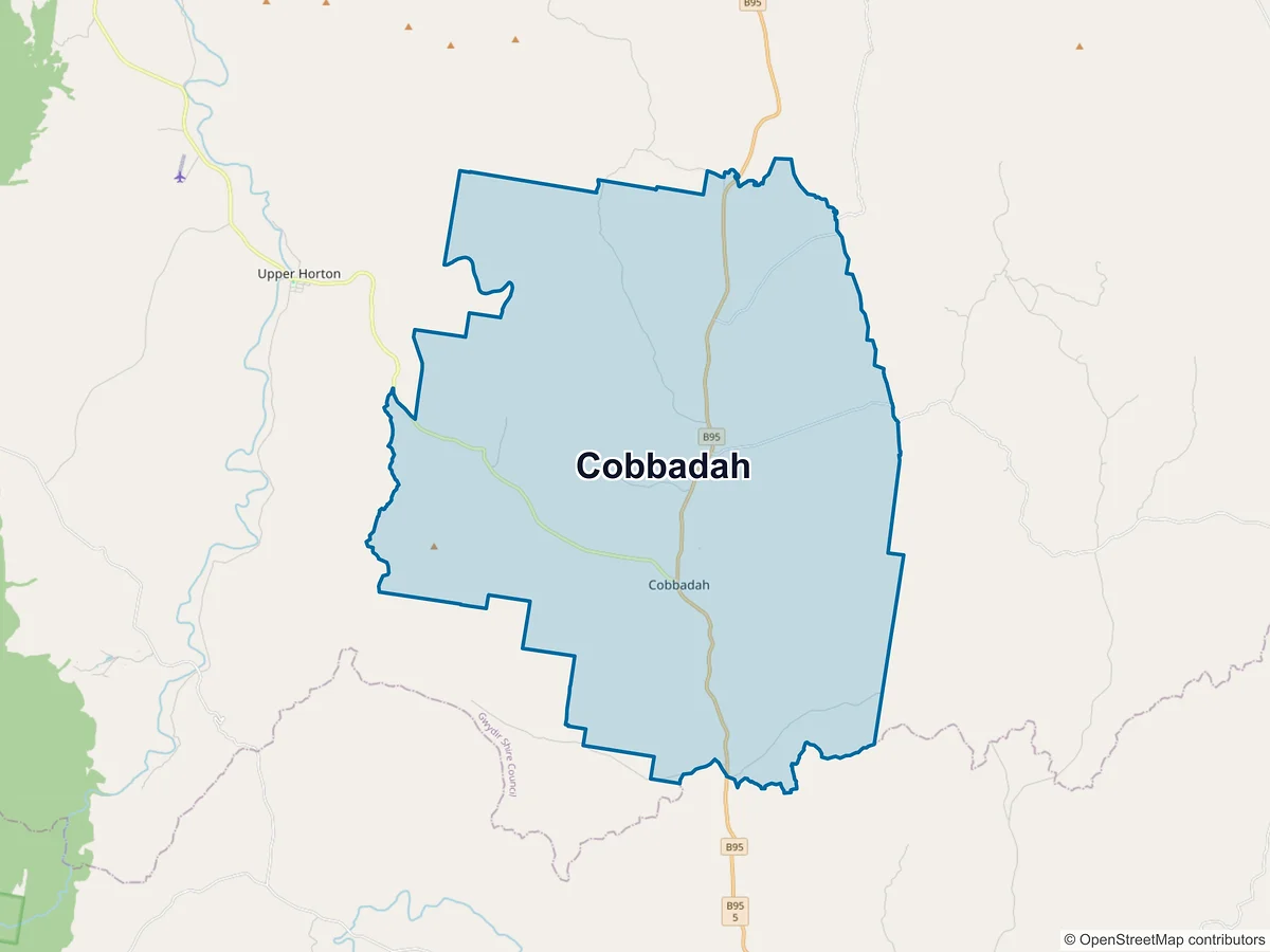 Map of Cobbadah, NSW, Australia