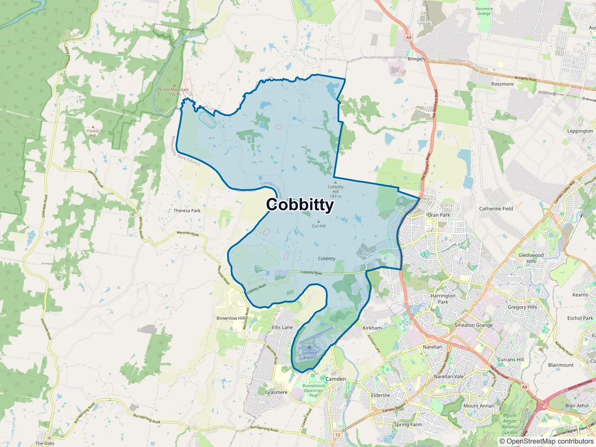 Map of Cobbitty, NSW, Australia
