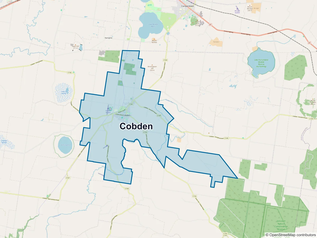 Map of Cobden, VIC, Australia