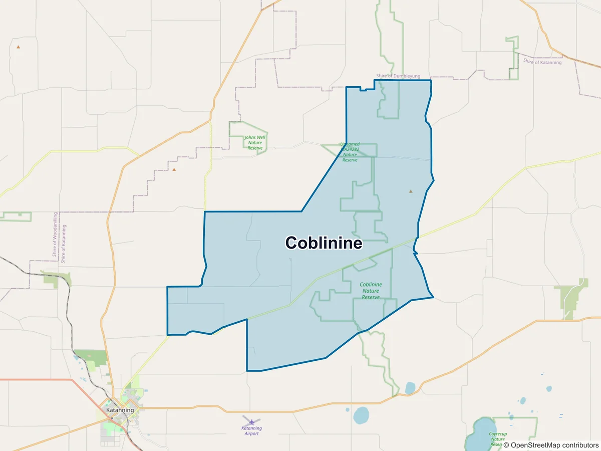 Map of Coblinine, WA, Australia