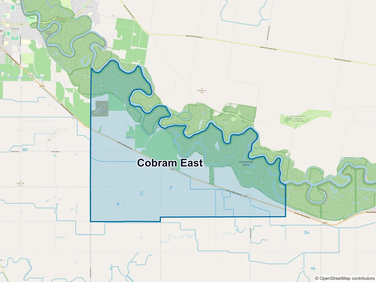 Map of Cobram East, VIC, Australia