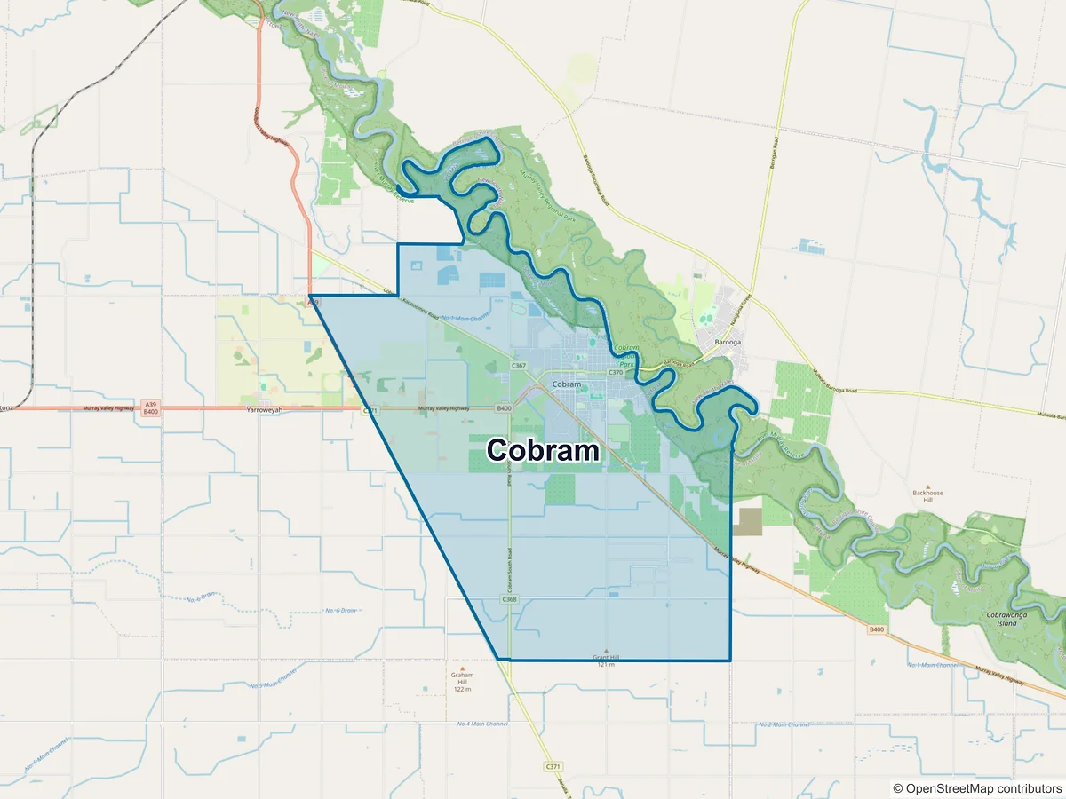 Map of Cobram, VIC, Australia
