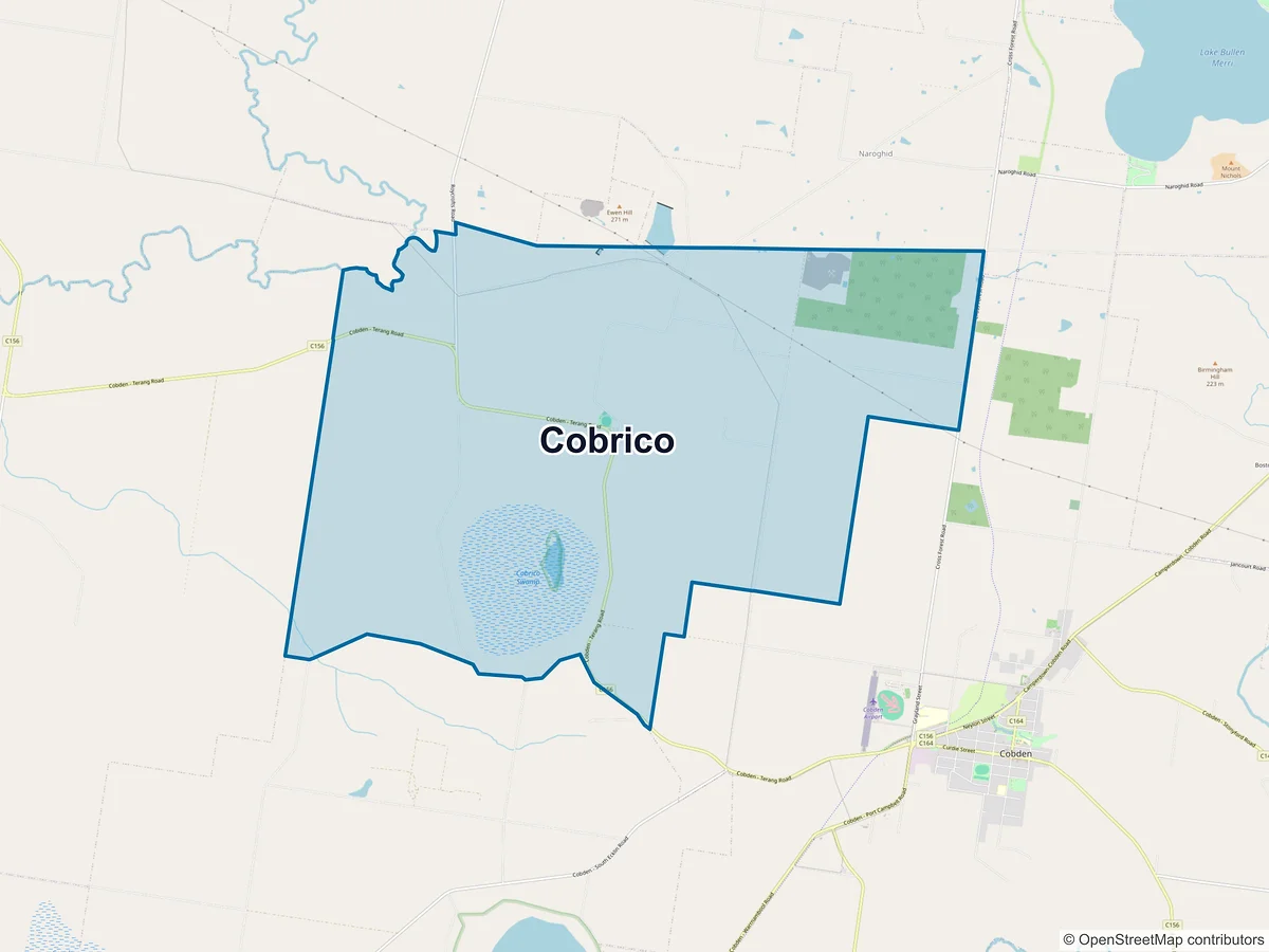 Map of Cobrico, VIC, Australia