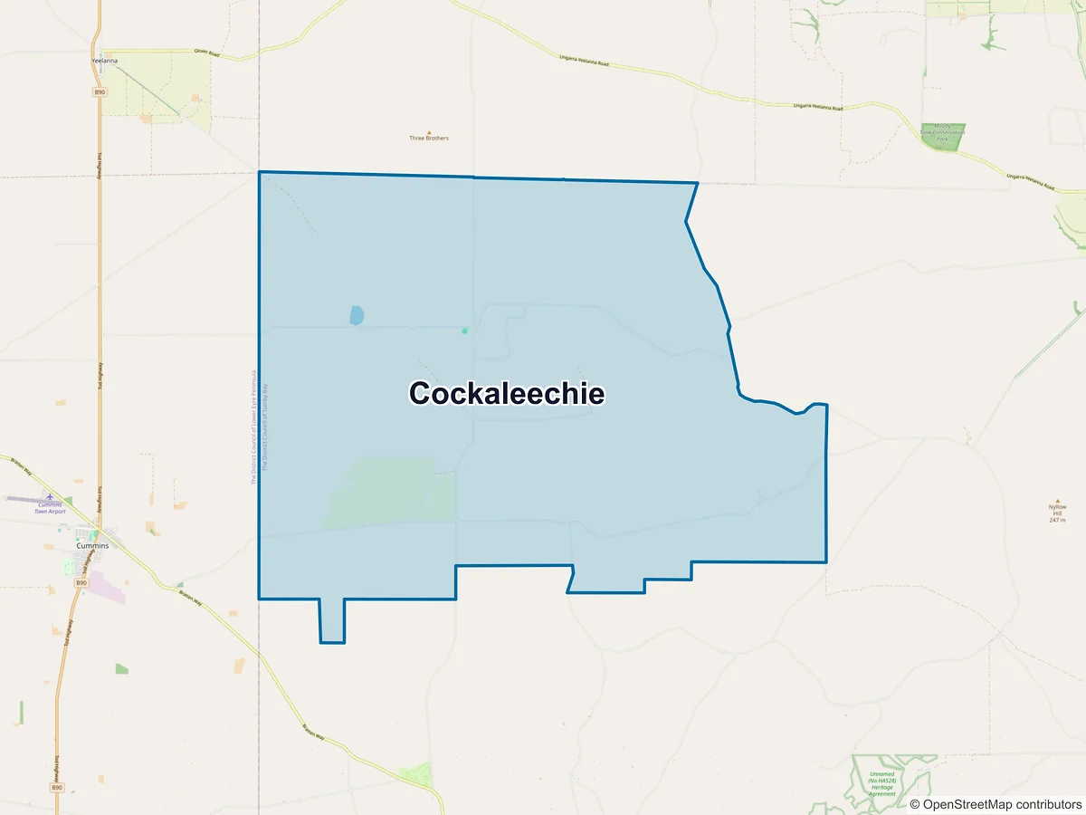 Map of Cockaleechie, SA, Australia