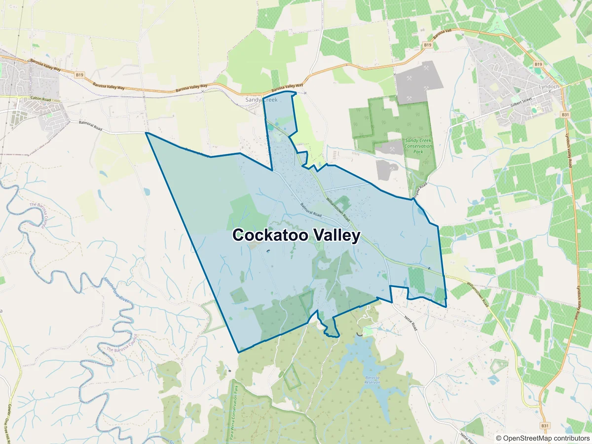 Map of Cockatoo Valley, SA, Australia