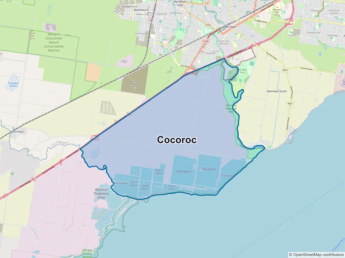 Map of Cocoroc, VIC, Australia