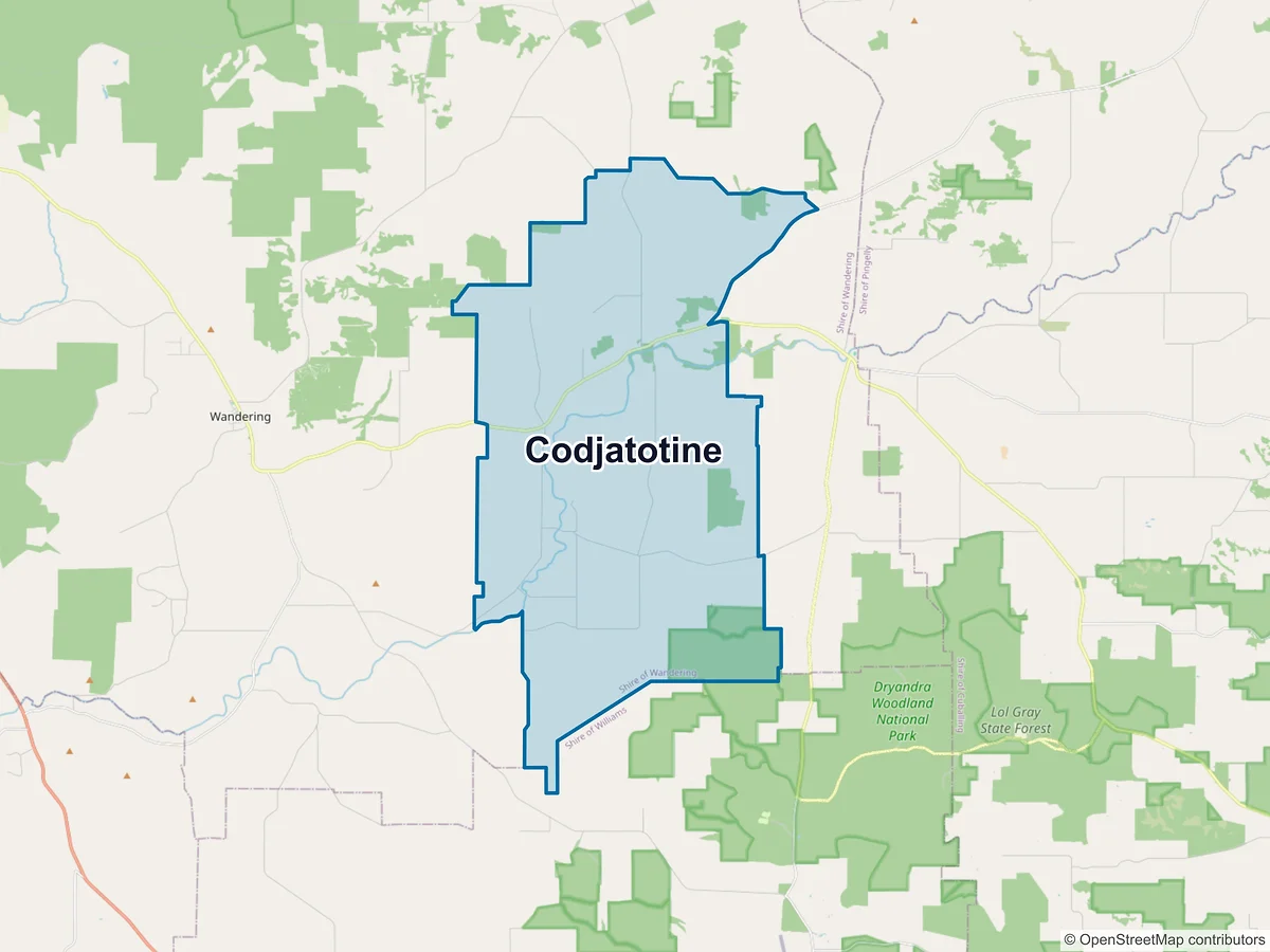 Map of Codjatotine, WA, Australia