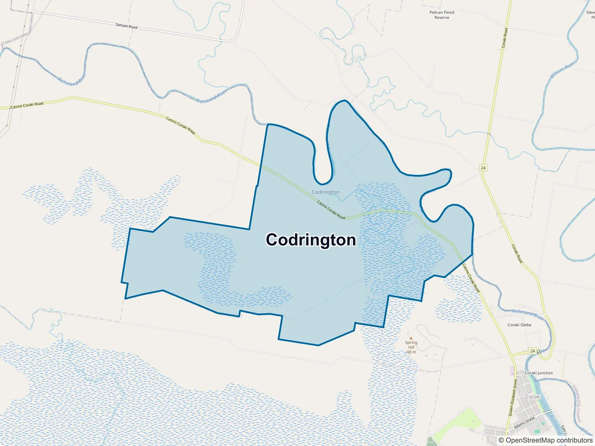 Map of Codrington, NSW, Australia