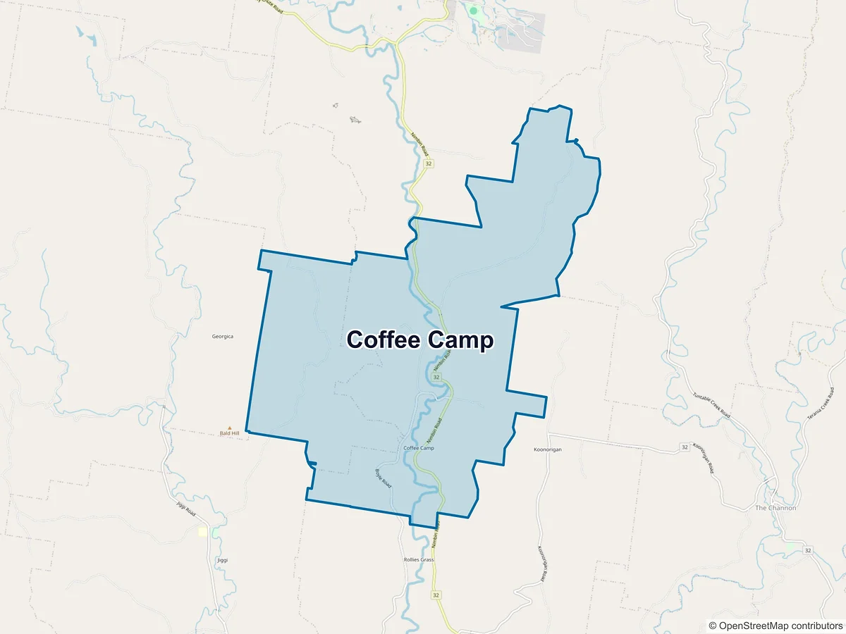 Map of Coffee Camp, NSW, Australia