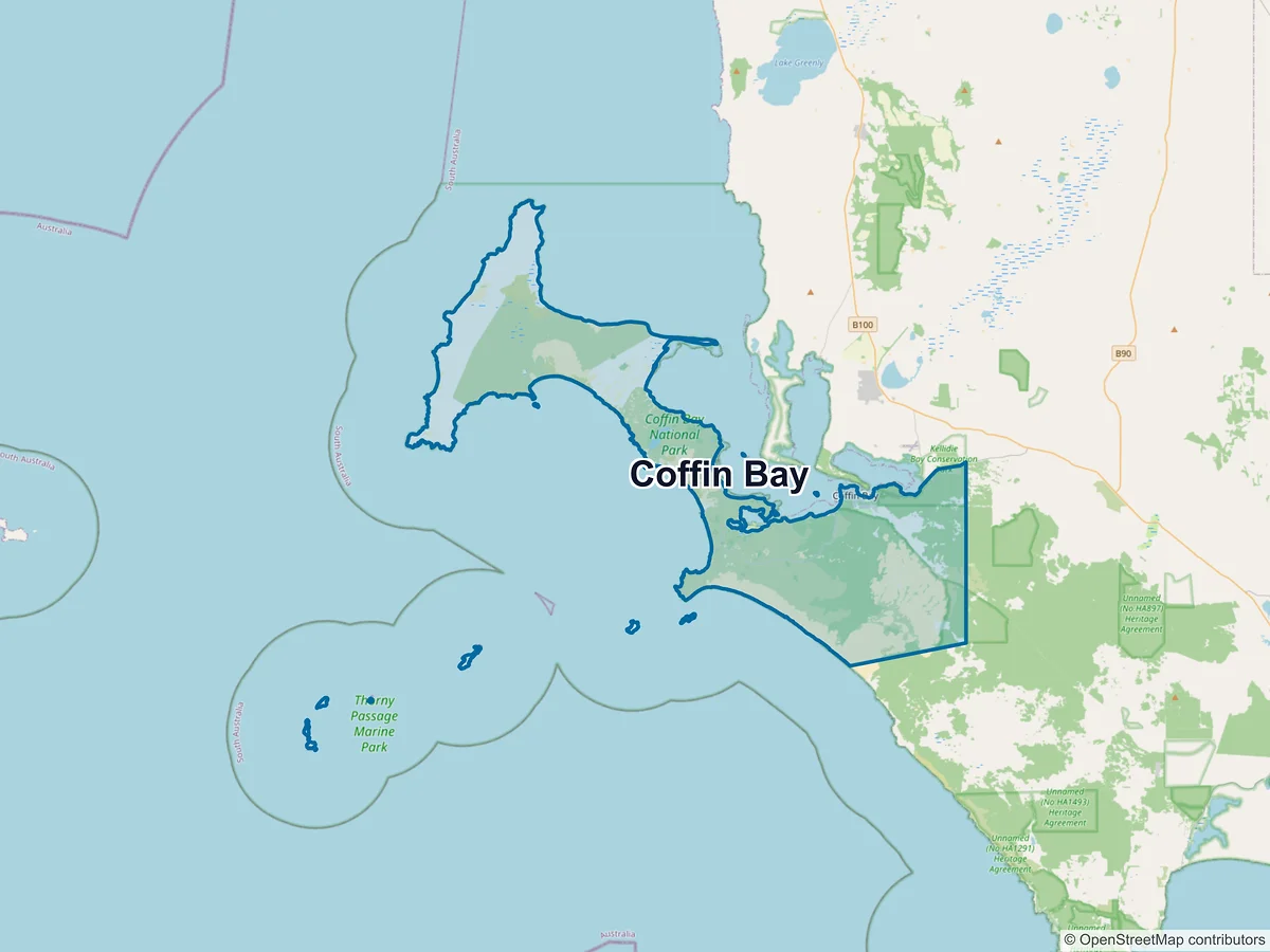 Map of Coffin Bay, SA, Australia