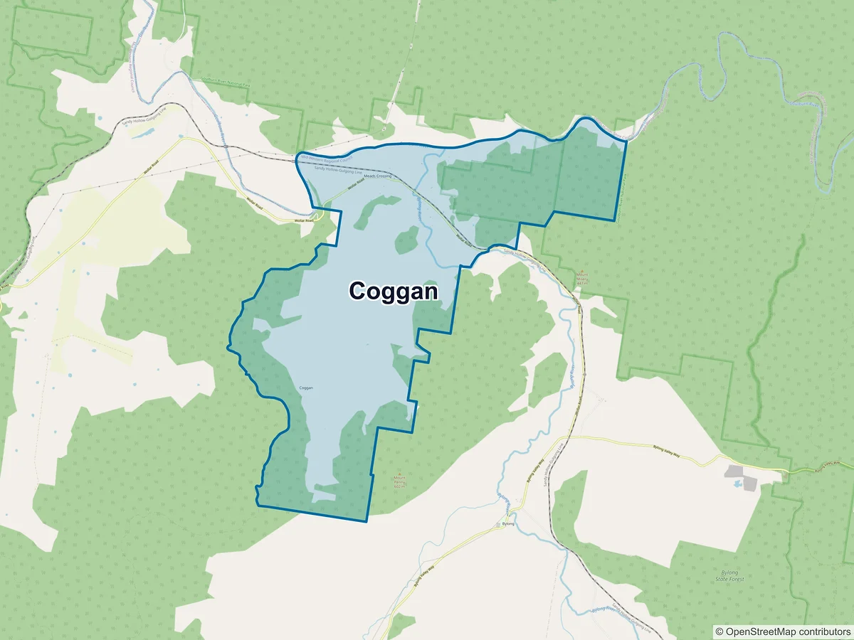 Map of Coggan, NSW, Australia