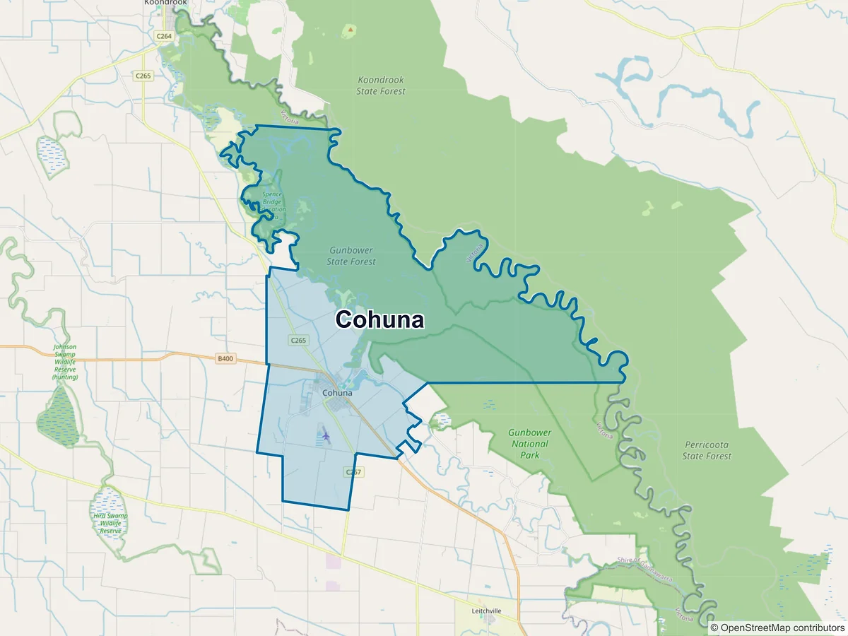 Map of Cohuna, VIC, Australia