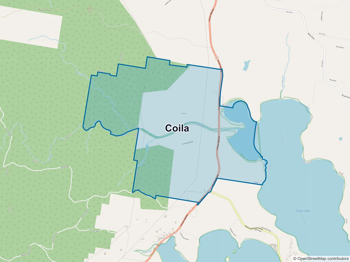 Map of Coila, NSW, Australia