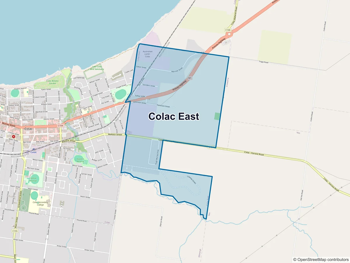 Map of Colac East, VIC, Australia