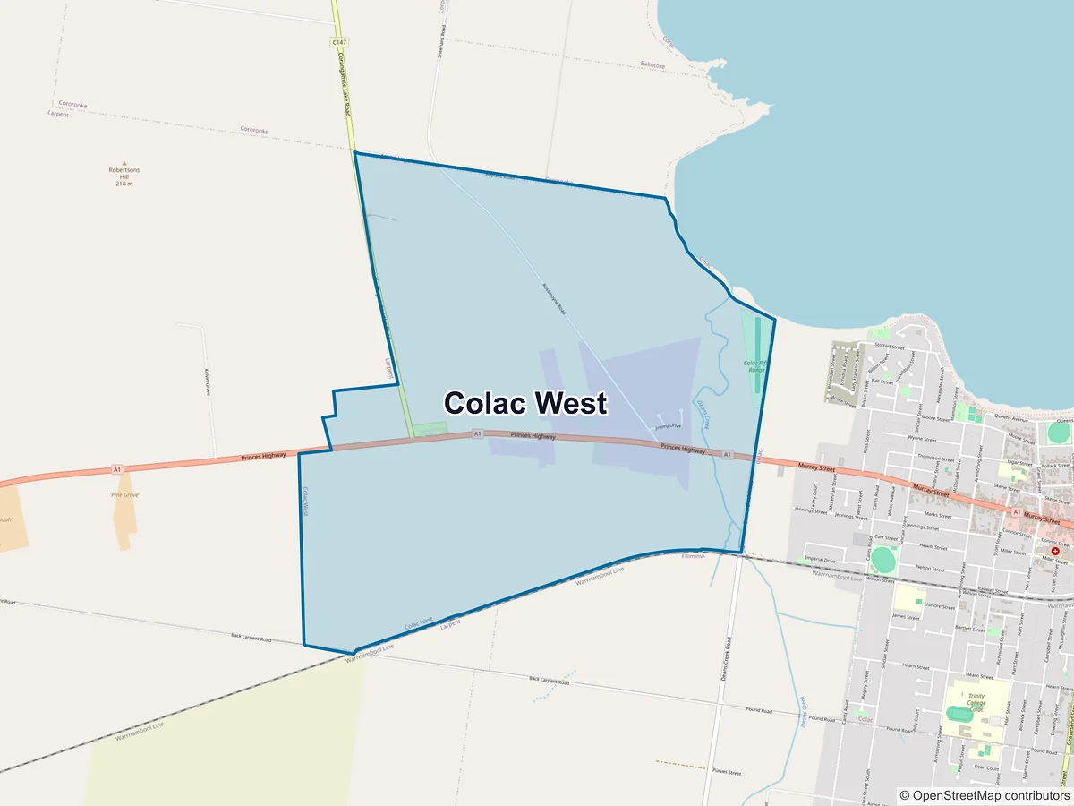 Map of Colac West, VIC, Australia