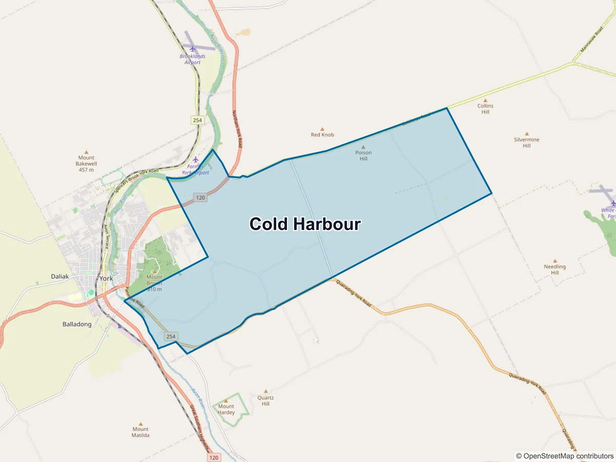 Map of Cold Harbour, WA, Australia