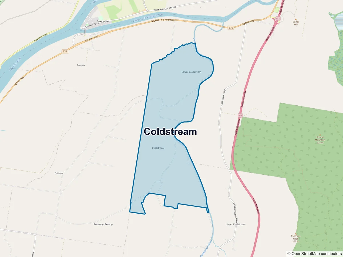 Map of Coldstream, NSW, Australia