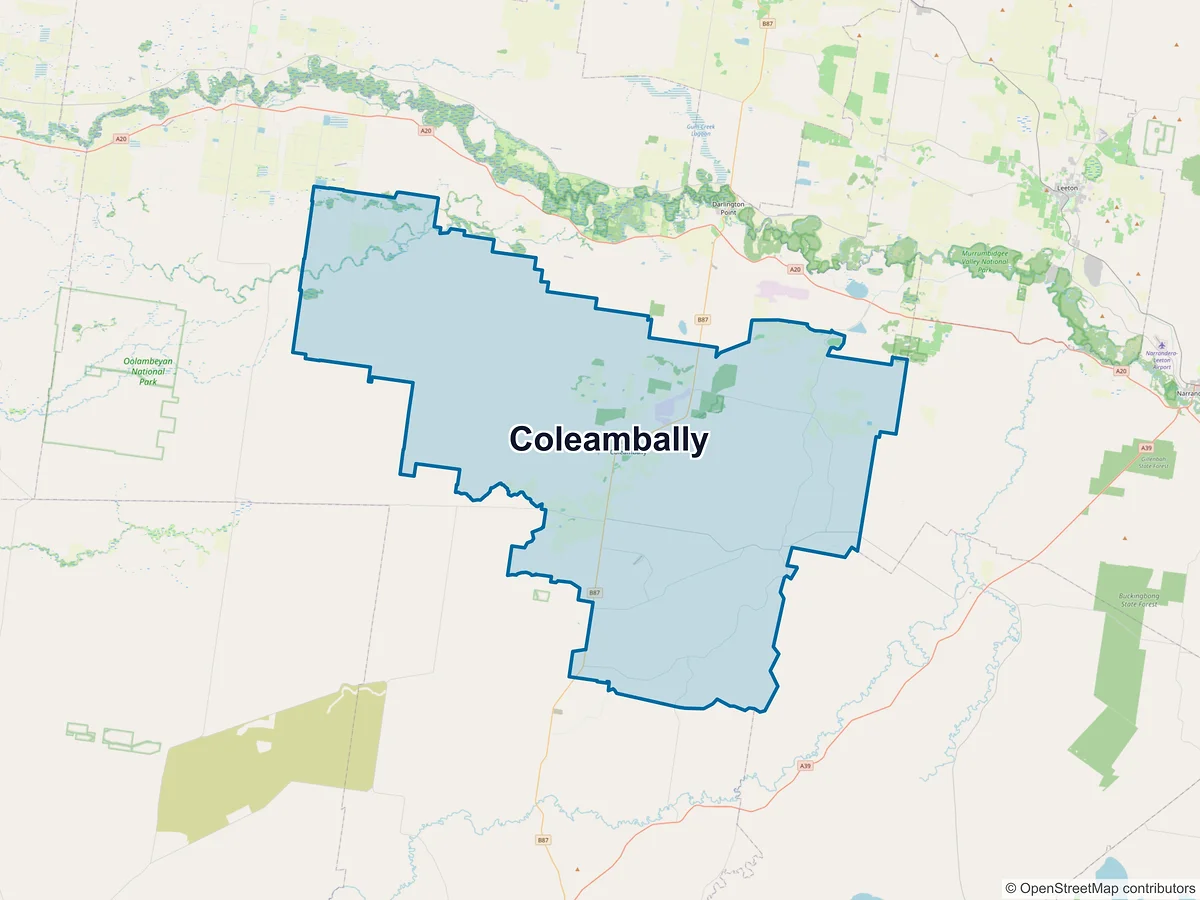 Map of Coleambally, NSW, Australia
