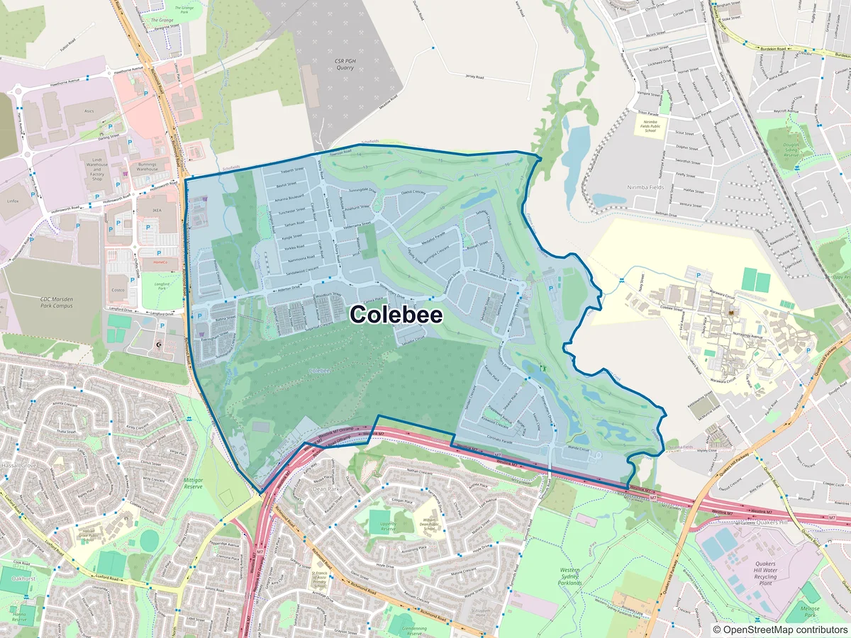 Map of Colebee, NSW, Australia
