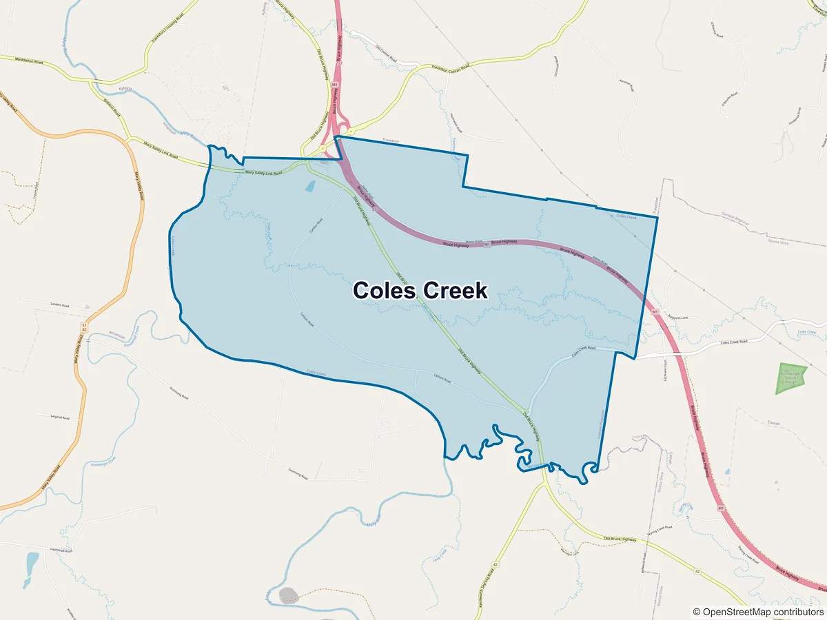 Map of Coles Creek, QLD, Australia