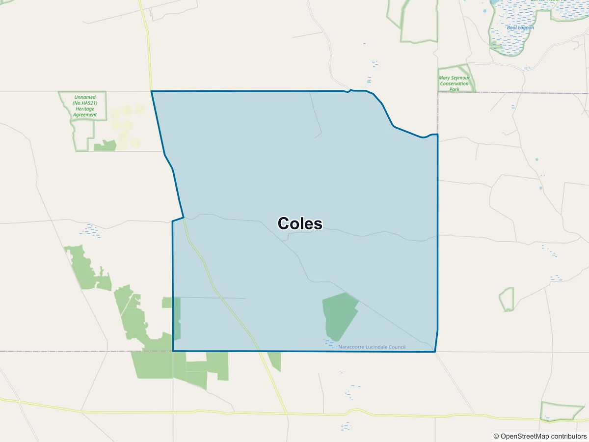 Map of Coles, SA, Australia