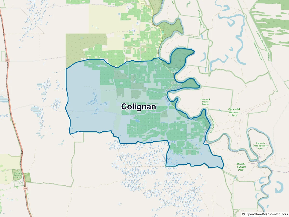 Map of Colignan, VIC, Australia