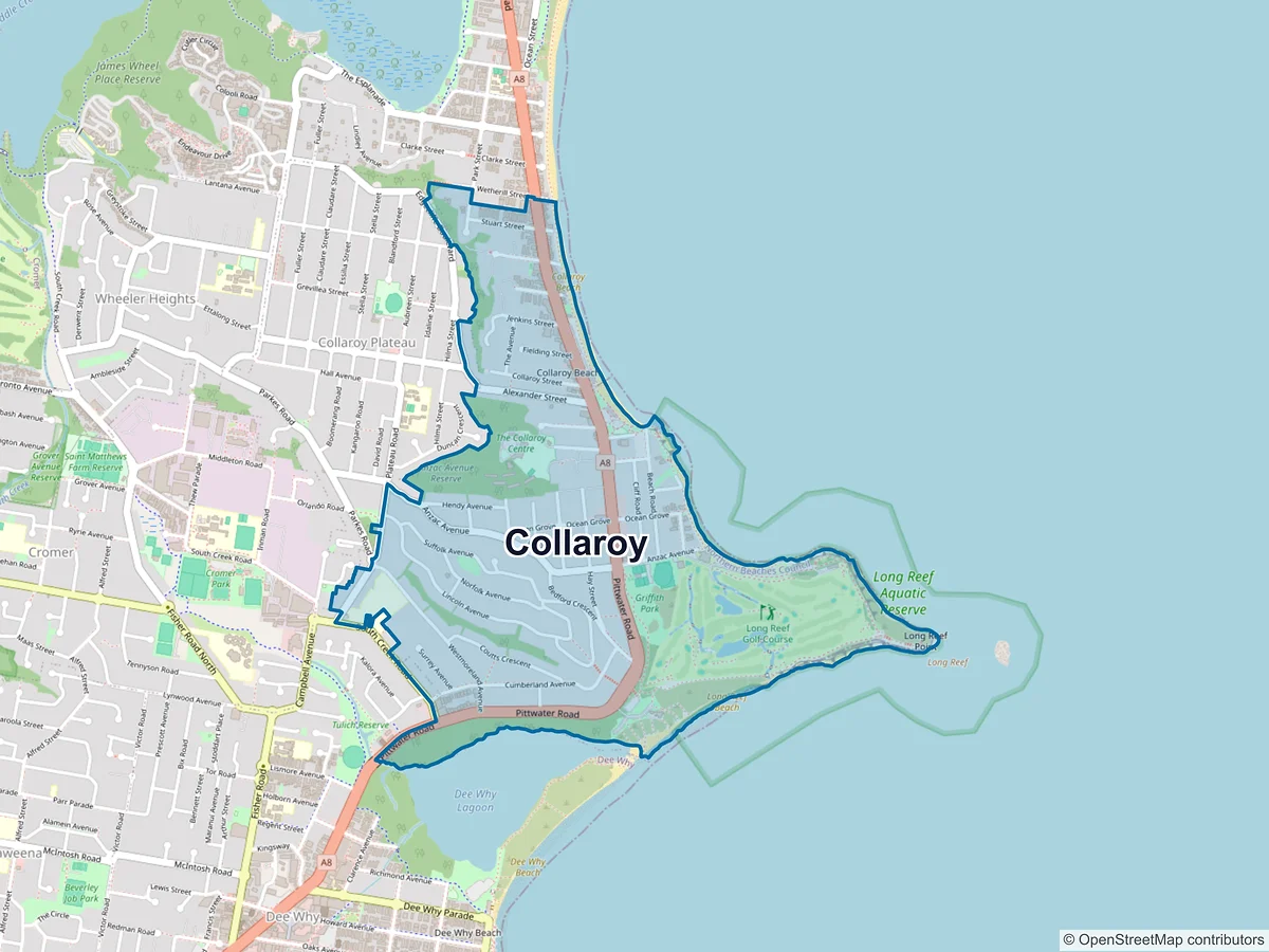 Map of Collaroy, NSW, Australia