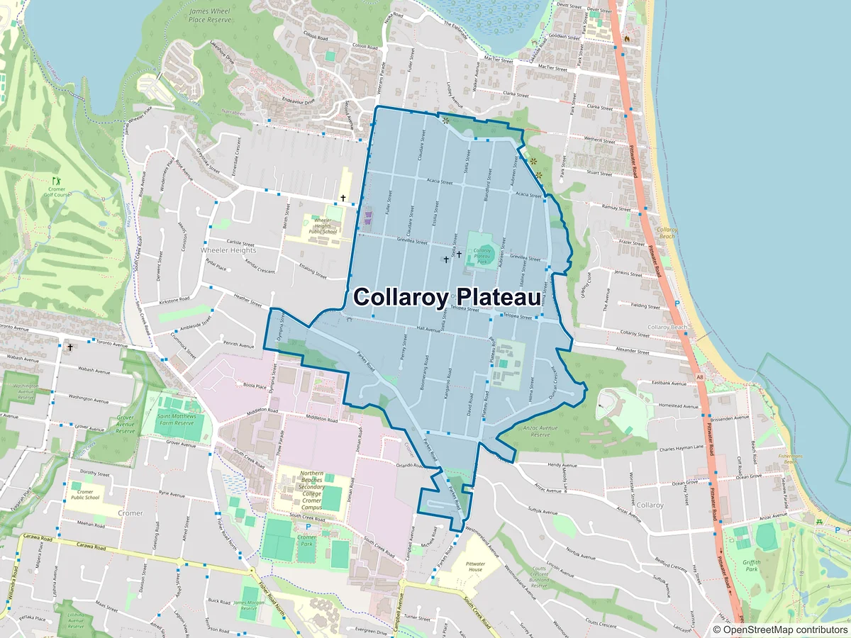 Map of Collaroy Plateau, NSW, Australia