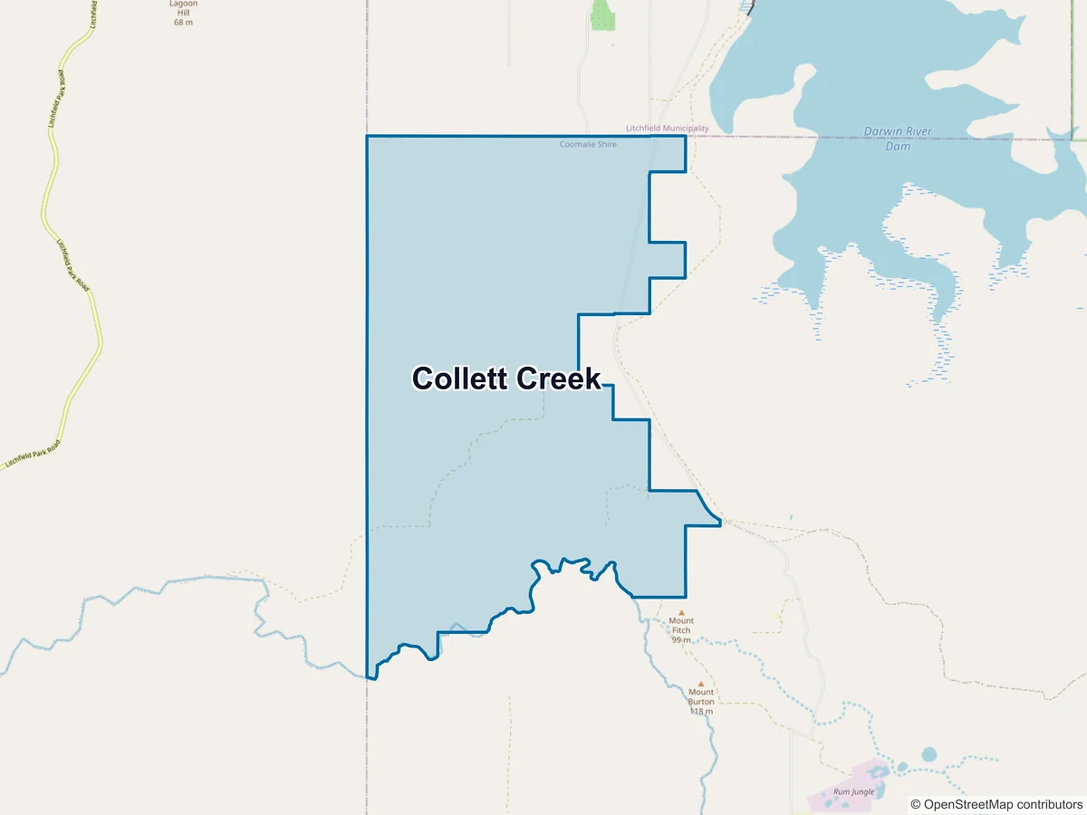 Map of Collett Creek, NT, Australia