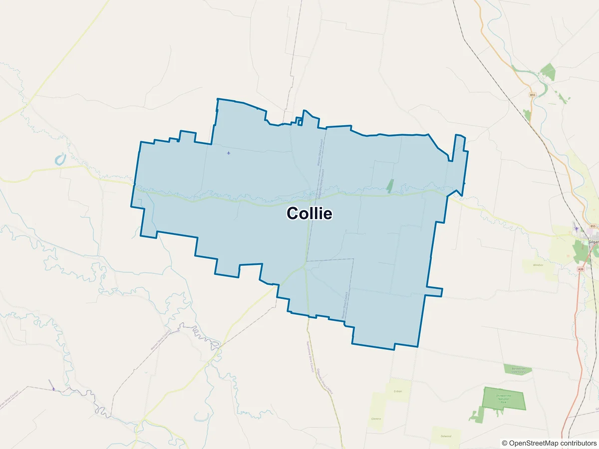 Map of Collie, NSW, Australia