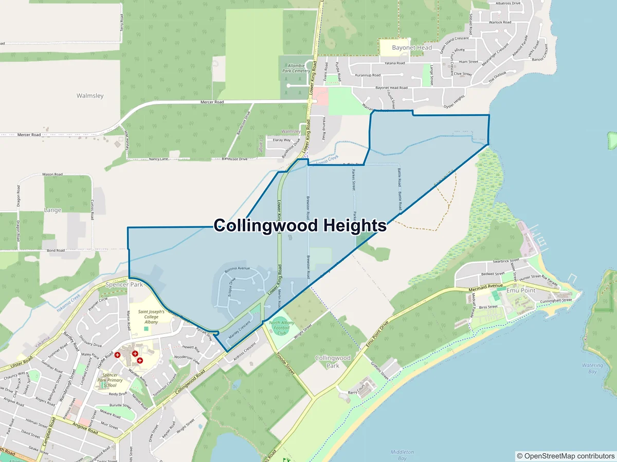 Map of Collingwood Heights, WA, Australia