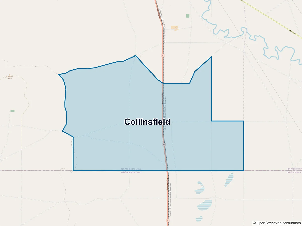 Map of Collinsfield, SA, Australia
