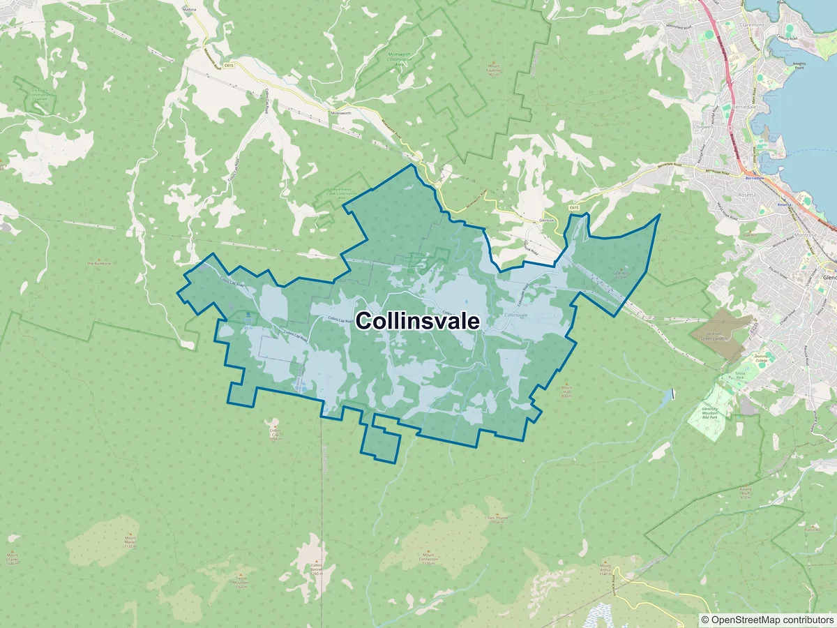 Map of Collinsvale, TAS, Australia