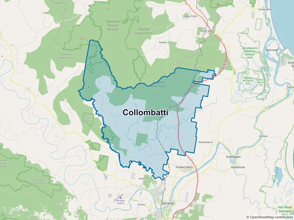 Map of Collombatti, NSW, Australia
