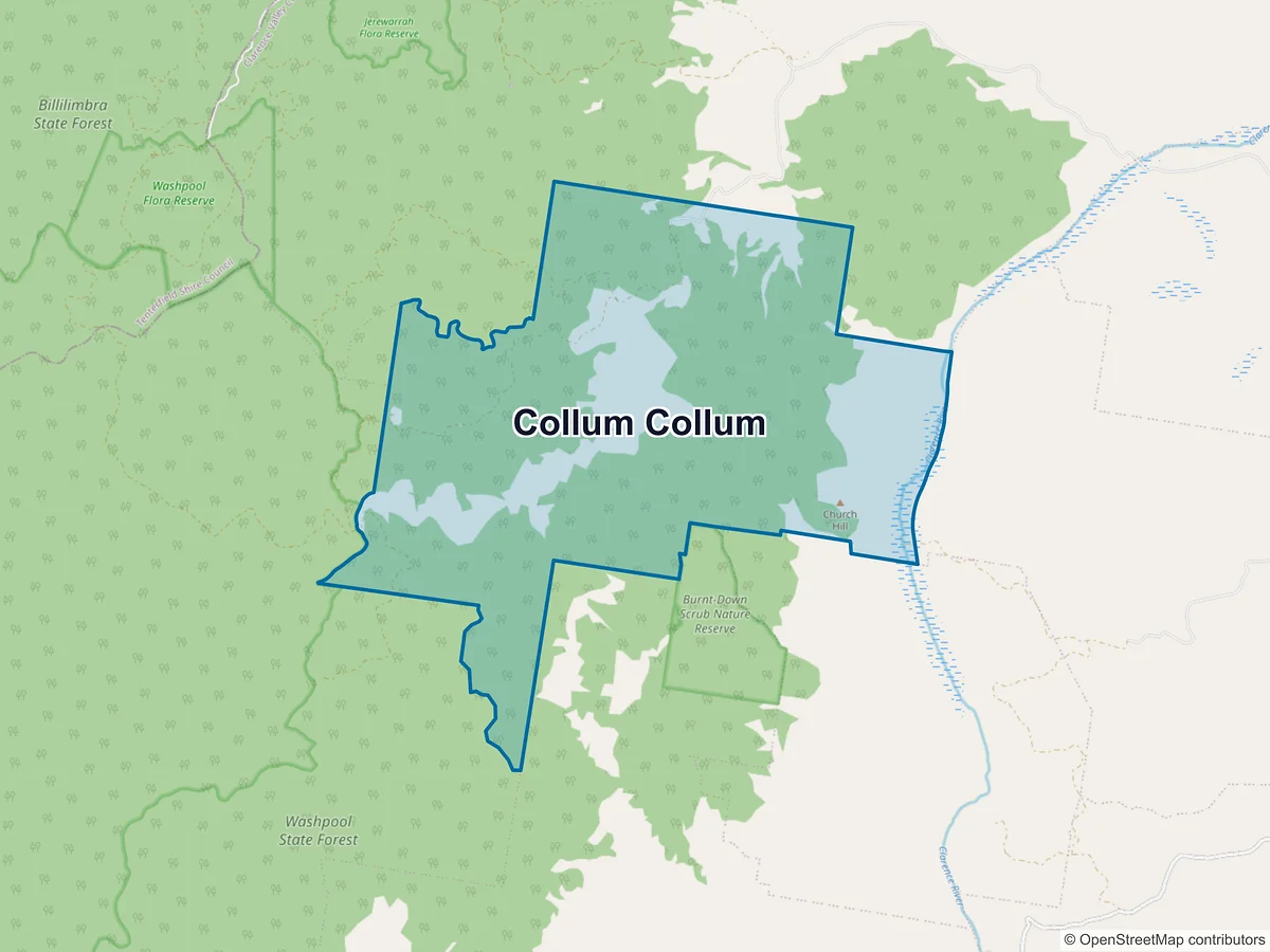 Map of Collum Collum, NSW, Australia