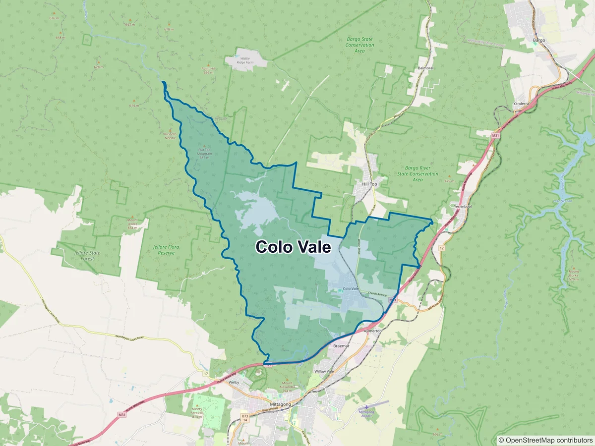 Map of Colo Vale, NSW, Australia