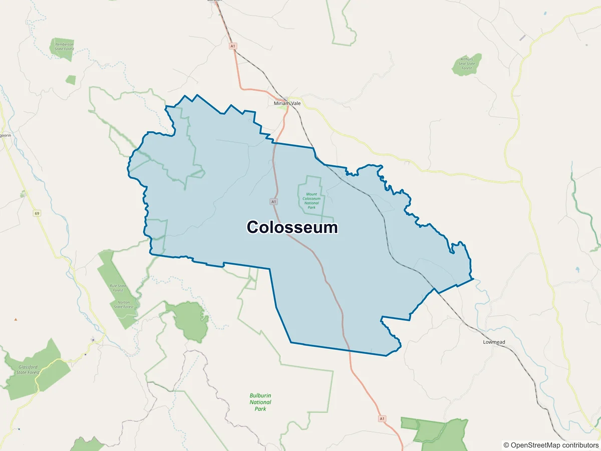 Map of Colosseum, QLD, Australia