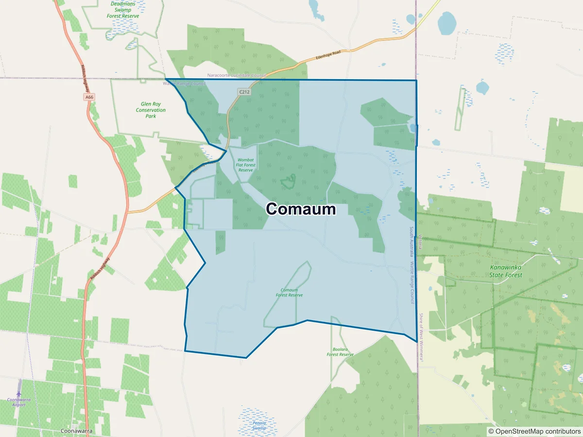 Map of Comaum, SA, Australia