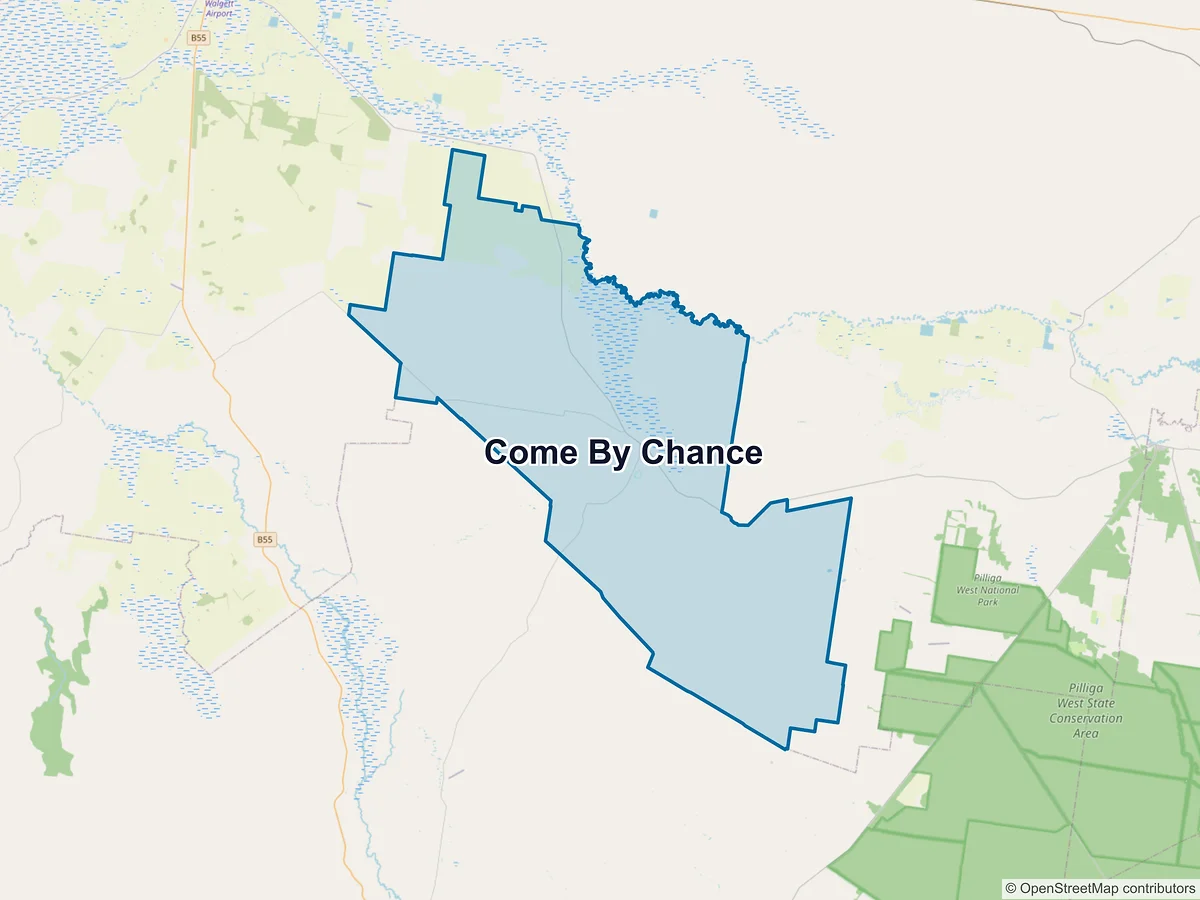 Map of Come by Chance, NSW, Australia