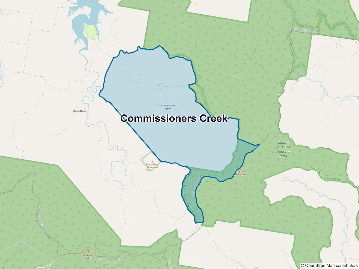 Map of Commissioners Creek, NSW, Australia