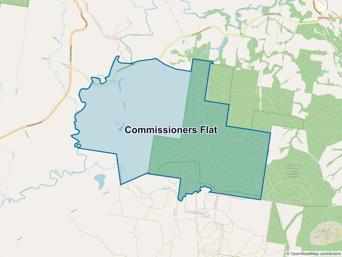 Map of Commissioners Flat, QLD, Australia