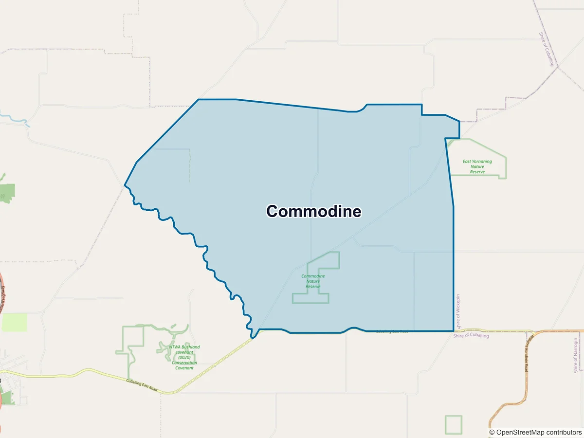 Map of Commodine, WA, Australia